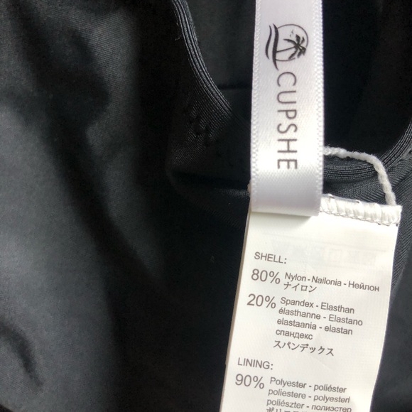 Cupshe black cross strap bathing suit XL NWT - Picture 7 of 9
